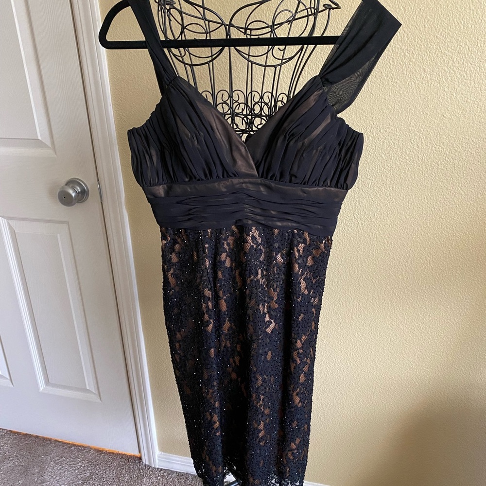 JS Boutique Black Lace Evening Dress Size 6